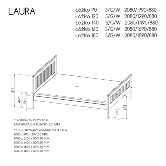 Laura ágy többféle méretben