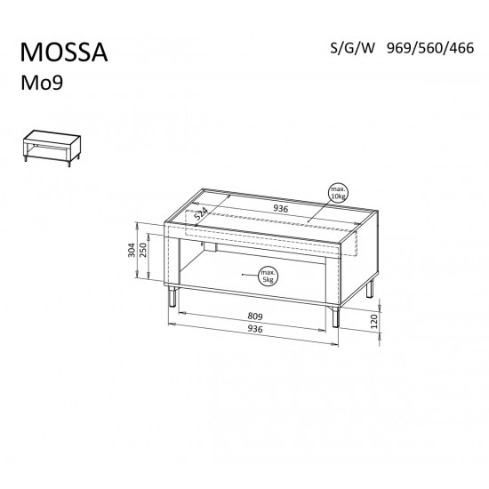 Mossa MO9 dohányzóasztal