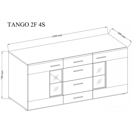 Tango komód fehér/artisan tölgy